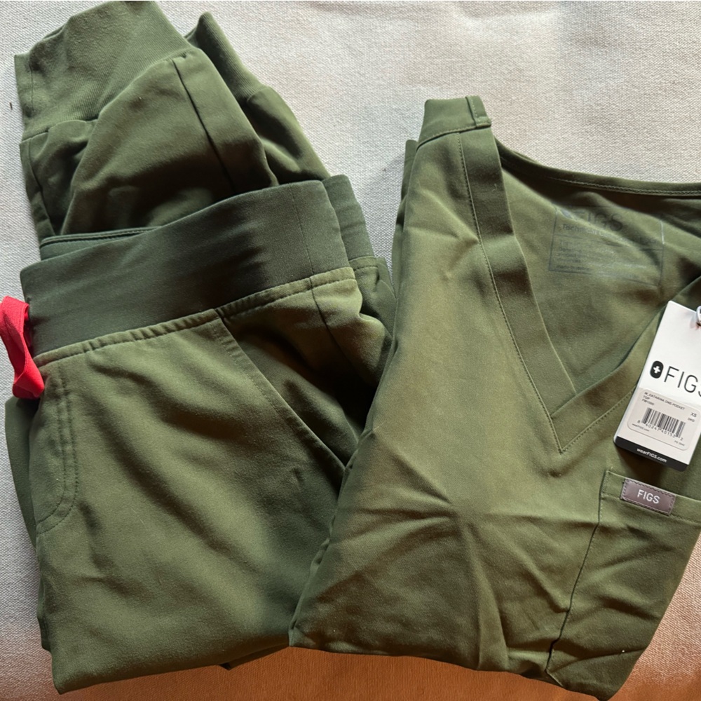 Figs Hunter Green set S/T Zamora Joggers, XS top